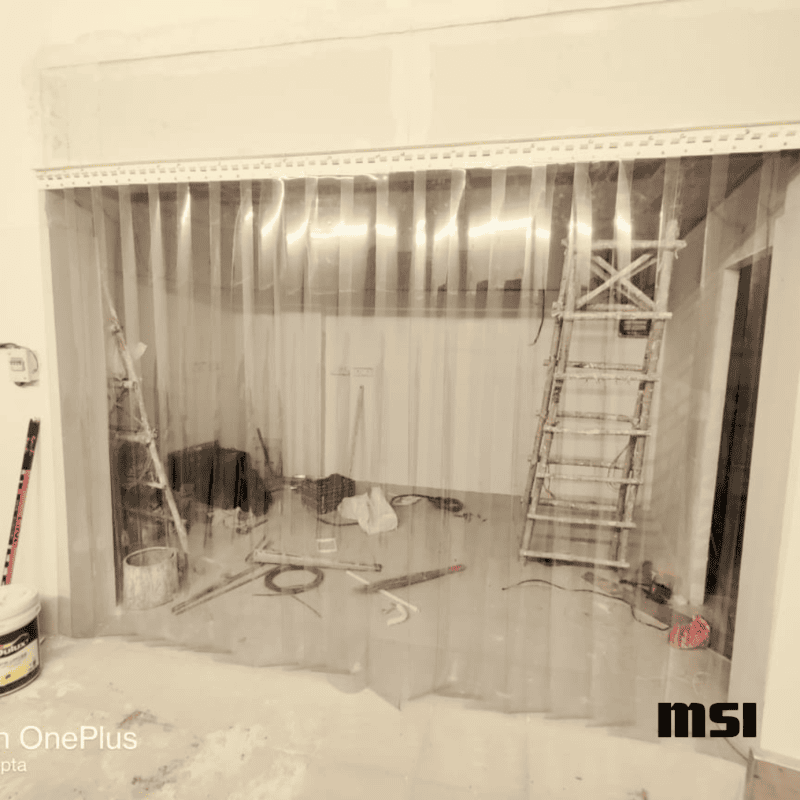 Buzz lite Climate Control Pvc strip curtain installed in resutaurant Buzz lite Climate Control Pvc strip curtain installed in resutaurant