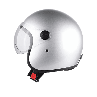 STEELBIRD SBH-54 VINTAGE GLOSSY SILVER C/V 600 MM (SMALL VISOR)
