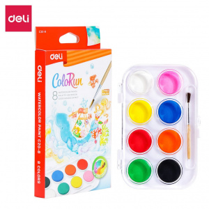 DELI C20-8 WATERCOLOR PAINTS 8 COLORS