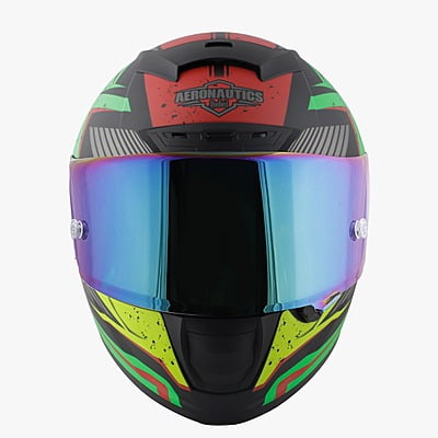 STEELBIRD SA-2 BREEZER MATT BLACK/GREEN C/V 580 MM WITH EXTRA VISOR (SH)