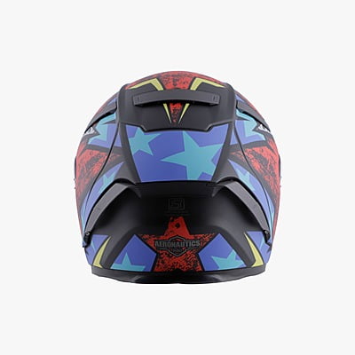 STEELBIRD SA-2 STAR GLOSSY BLACK/RED C/V 600 MM WITH EXTRA VISOR (SH)