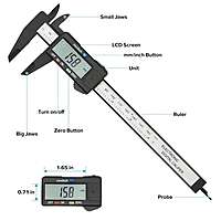 6" LCD Digital Electronics Carbon Fiber Verniar Caliper