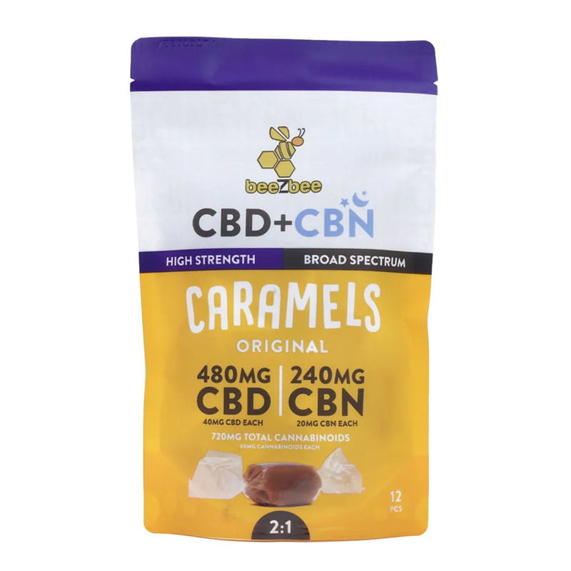 CBD+CBN Caramels - High Strength 2:1 - Original 12ct CBD+CBN Caramels - High Strength 2:1 - Original 12ct