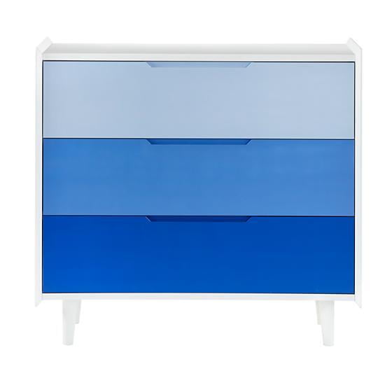 3-Drawer Kids Dresser in Ombre Blue – Modern Wooden Storage Chest for Boys Room