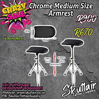 Arm Rest Tripod - Chrome and Leather Arm Rest Tripod - Chrome and Leather