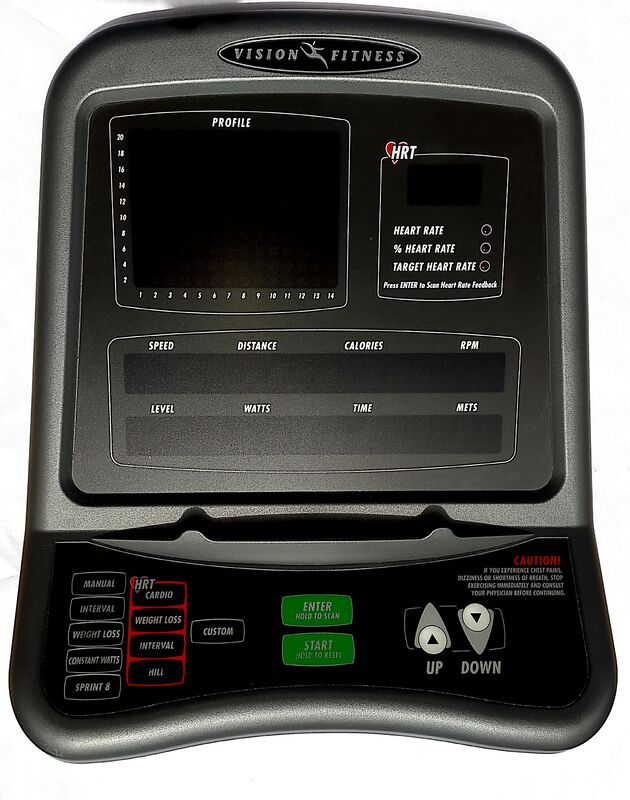 Vision Fitness 3600HRT Upright Bike Console