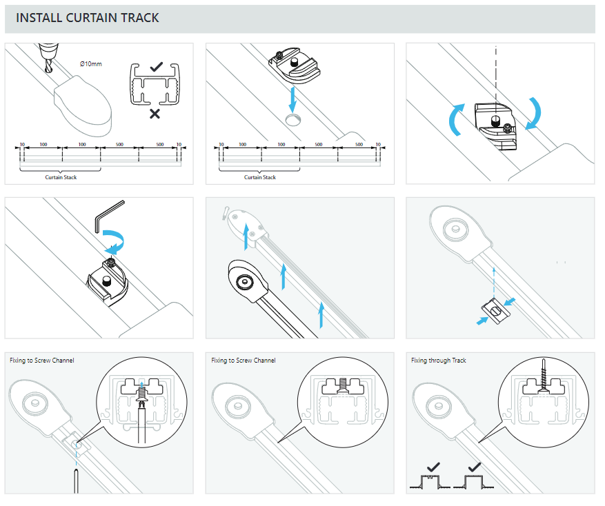 Fixing Bracket for Lutron Drapery Track - SKU #71012