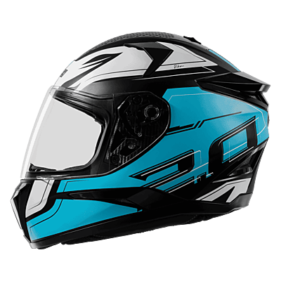 STEELBIRD SBH-35 DOT ROBOT 2.0 REBORN MATT BLACK/L.BLUE C/V (L) WITH EXTRA SMOKE VISOR