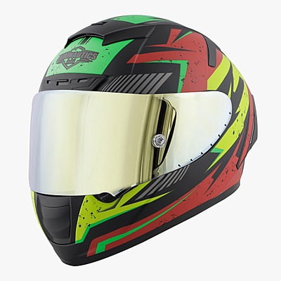 STEELBIRD SA-2 BREEZER GLOSSY BLACK/RED C/V 600 MM WITH EXTRA VISOR (SH)