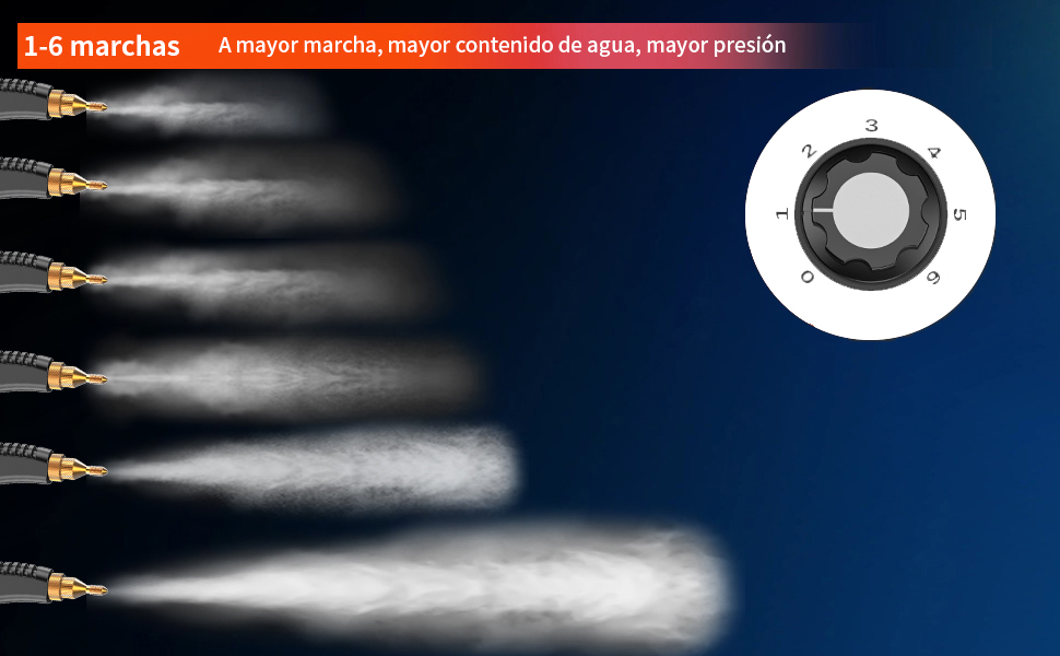 Limpiador a Vapor de Alta Presión, Tres Niveles de Temperatura Ajustable 2500W
