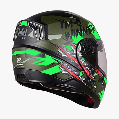 STEELBIRD SBA-7 WINNER MATT BLACK/FLUO GREEN C/V (M)
