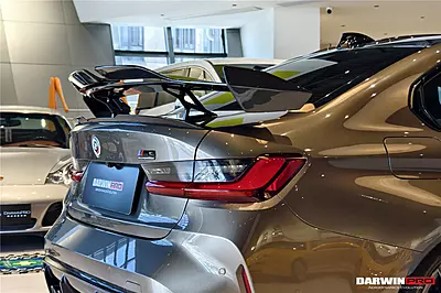 BKSSII Style Carbon Fiber Trunk Wing with Wing Legs – BMW M3 G80