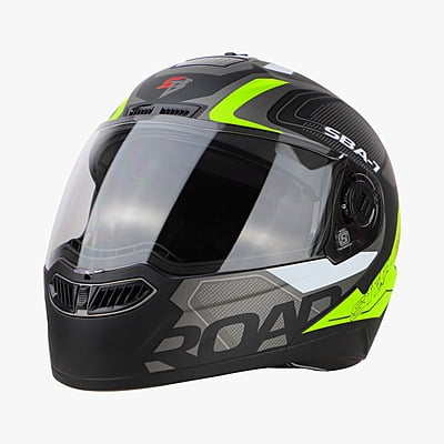 STEELBIRD SBA-7 ROAD MATT BLACK/NEON C/V (M)