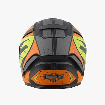 STEELBIRD SA-2 BREEZER GLOSSY BLACK/ORANGE/GREY C/V 580 MM WITH EXTRA VISOR (SH)