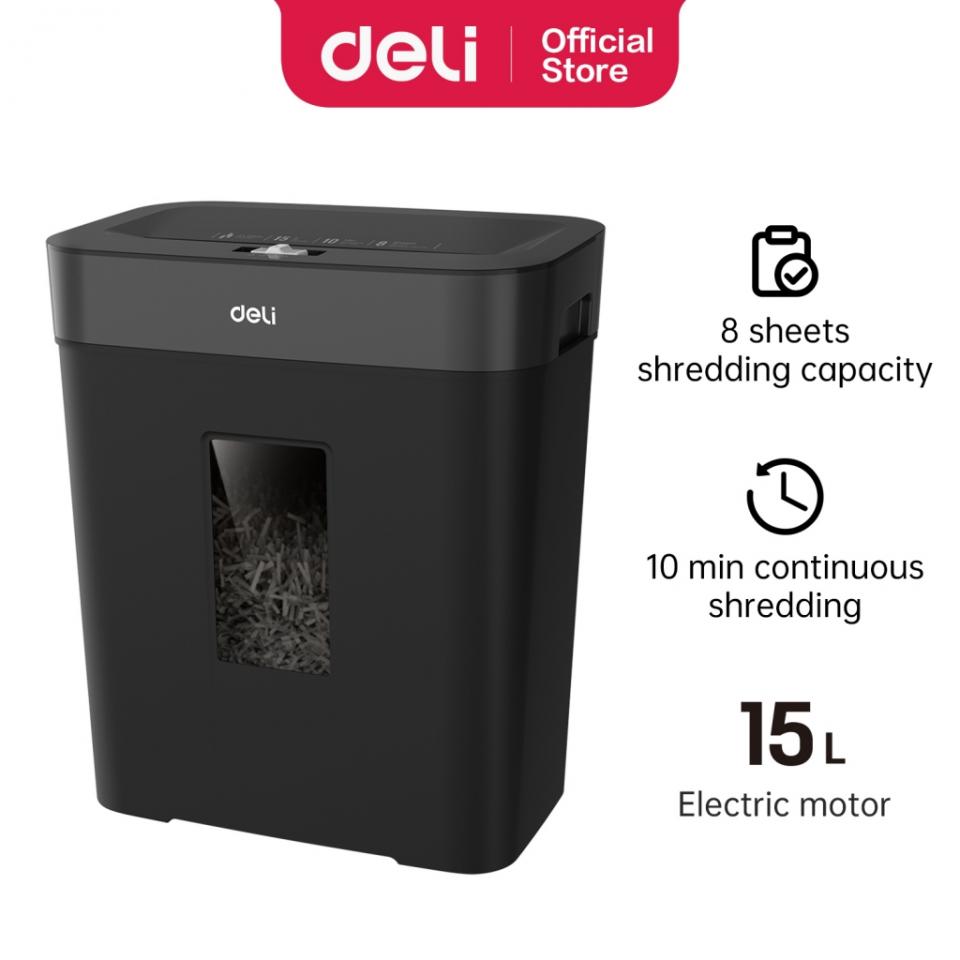 DELI T023 PAPER SHREDDER 8 SHTS 15L BLACK DELI T023 PAPER SHREDDER 8 SHTS 15L BLACK