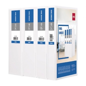 DELI 5610N VIEW 2 D RING BINDER 1" WHITE DELI 5610N VIEW 2 D RING BINDER 1" WHITE