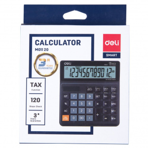 DELI M011 SMARTTAX CALC 120CHK 12 DGT