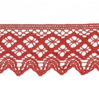 Merletto rustico in cotone alto 7 cm