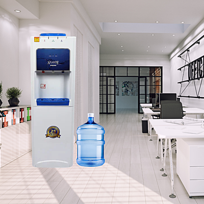 Tall, freestanding Atlantis 28 Prime Water Dispenser with a Top loading bottle. Tall, freestanding Atlantis 28 Prime Water Dispenser with a Top loading bottle.