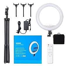 18INCHES 18" (45CM) RING LIGHT WITH 3 PHONE HOLDERS, STORAGE BAG, REMOTE CONTROL AND TRIPOD STAND