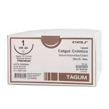 CATGUT CROMICO USP 1, 75 CM AGUJA G-37 AHUSADA GRUESA 37 MM 1/2 CIRCULO CATGUT CROMICO USP 1, 75 CM AGUJA G-37 AHUSADA GRUESA 37 MM 1/2 CIRCULO