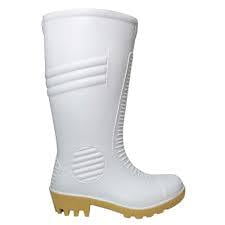 Botas de PVC Hombre Talla 10 Blanco/Ámbar