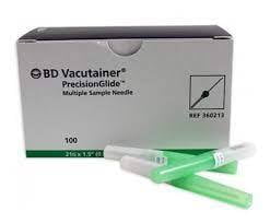 AGUJA VACUTAINER VERDE 21 X 38 C/100PZS AGUJA VACUTAINER VERDE 21 X 38 C/100PZS
