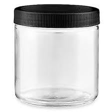 Frascos Rectos de Vidrio Transparente - 1 oz, Tapa Plástica Negra, 30 ml