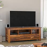 Industrial Rattan & Mixed Wood Sideboard | Eclectic Media Console Industrial Rattan & Mixed Wood Sideboard | Eclectic Media Console