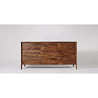 Rustic Mango Wood Sideboard with Drawers and Cabinets - Natural Finish Rustic Mango Wood Sideboard with Drawers and Cabinets - Natural Finish