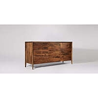 Rustic Mango Wood Sideboard with Drawers and Cabinets - Natural Finish Rustic Mango Wood Sideboard with Drawers and Cabinets - Natural Finish