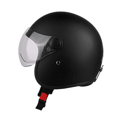 STEELBIRD SBH-54 VINTAGE GLOSSY BLACK C/V 580 MM (LONG VISOR)