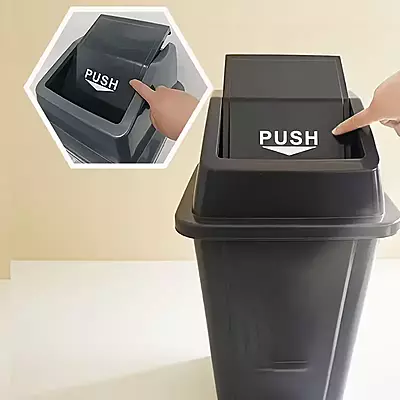 سلة نفايات بلاستيكية لون اسود سلة نفايات بلاستيكية لون اسود