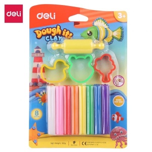 DELI D75021-CN DOUGH-IT CLAY 100G 8COLORS