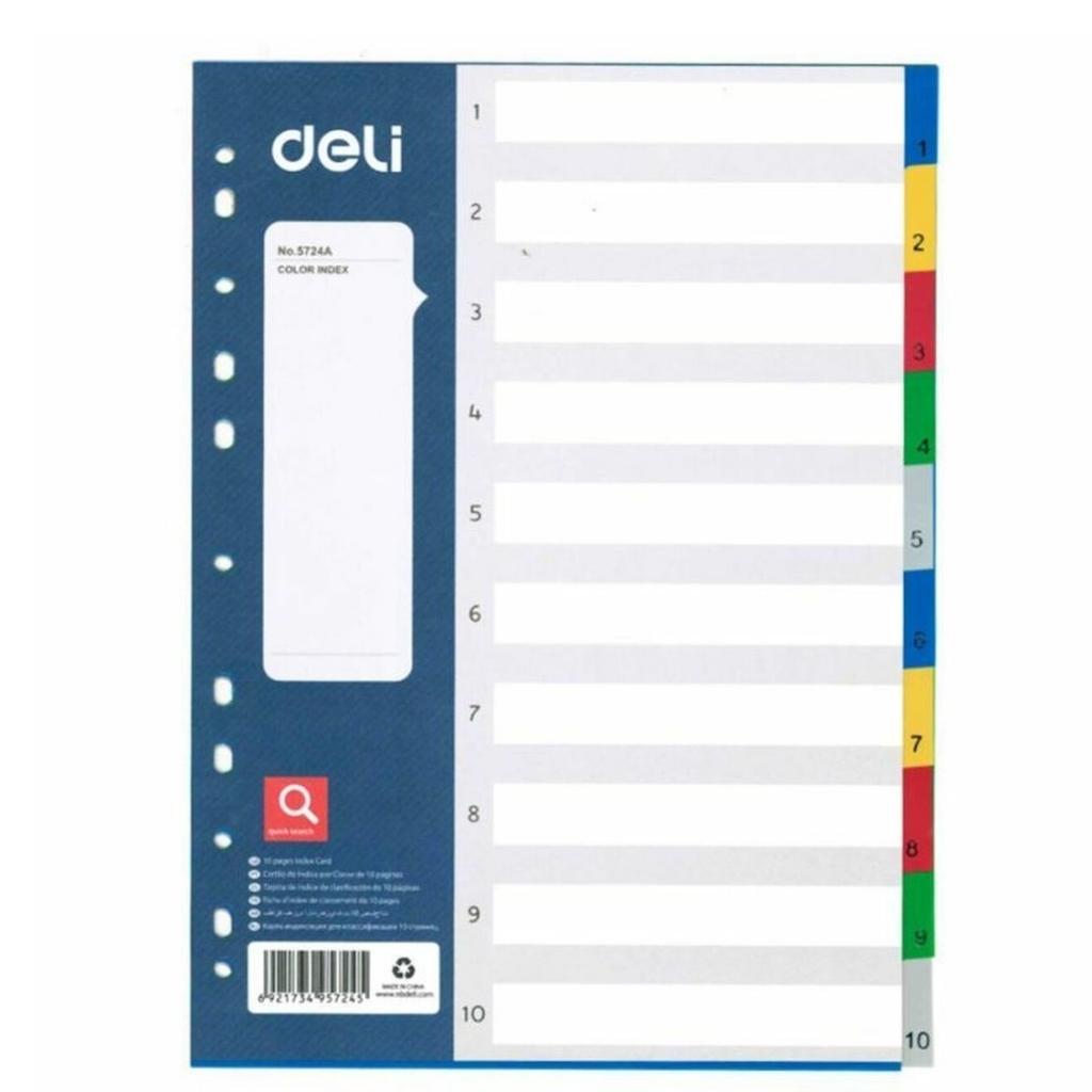 DELI F/DIVIDER E5724A 1-10 PVC COLOR DELI F/DIVIDER E5724A 1-10 PVC COLOR