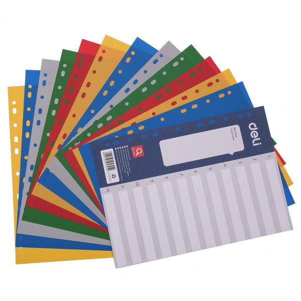 DELI F/DIVIDER E5725A 1-12 PVC COLOR DELI F/DIVIDER E5725A 1-12 PVC COLOR