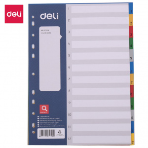 DELI F/DIVIDER E5725A 1-12 PVC COLOR DELI F/DIVIDER E5725A 1-12 PVC COLOR