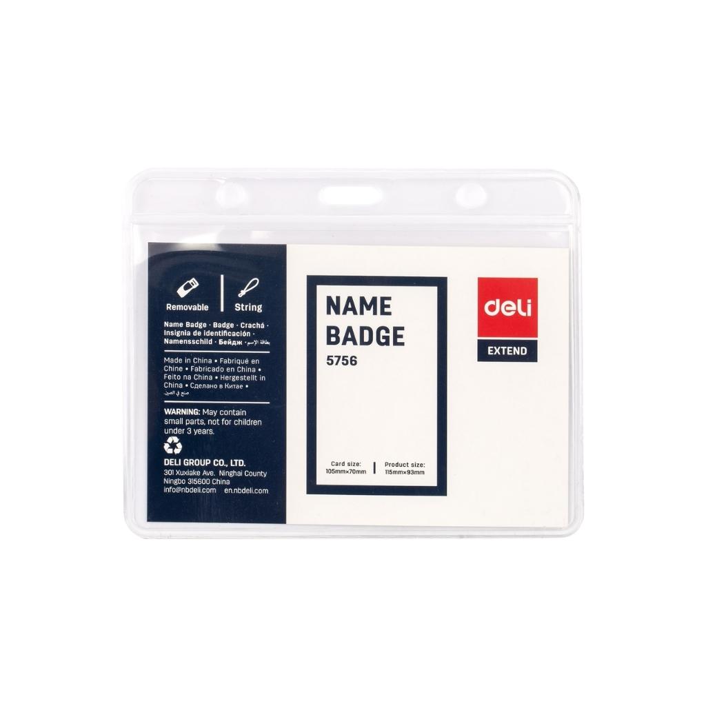 DELI E5756A PVC NAME BADGE HORIZONTAL