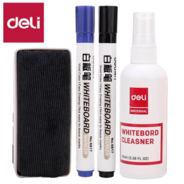 DELI E7839 WHITEBOARD CLEANING SET 4PCS DELI E7839 WHITEBOARD CLEANING SET 4PCS