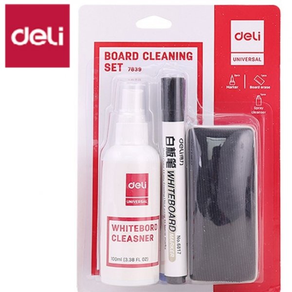DELI E7839 WHITEBOARD CLEANING SET 4PCS DELI E7839 WHITEBOARD CLEANING SET 4PCS