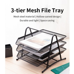 DELI E9181 MESH EXEC TRAY 3TIER BLACK DELI E9181 MESH EXEC TRAY 3TIER BLACK