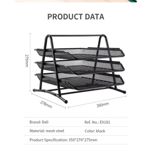 DELI E9181 MESH EXEC TRAY 3TIER BLACK DELI E9181 MESH EXEC TRAY 3TIER BLACK