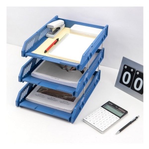 DELI E9209 PLASTIC TRAY 3 TIER BLUE DELI E9209 PLASTIC TRAY 3 TIER BLUE