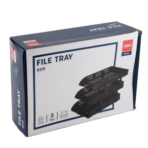 DELI E9215 PLASTIC EXEC TRAY 3TIER BLACK DELI E9215 PLASTIC EXEC TRAY 3TIER BLACK