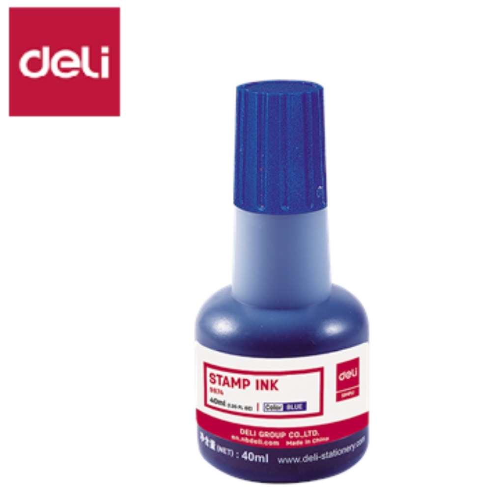 DELI E9874 STAMP PAD INK 40ML BLUE