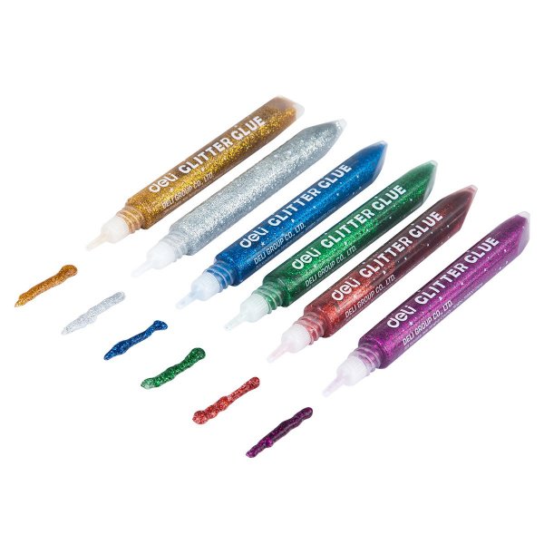 DELI A71101 GLITTER GLUE 12ML 6 COLORS DELI A71101 GLITTER GLUE 12ML 6 COLORS
