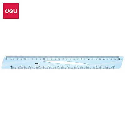 DELI EH11 RULER 30CM -TRANS.BLUE
