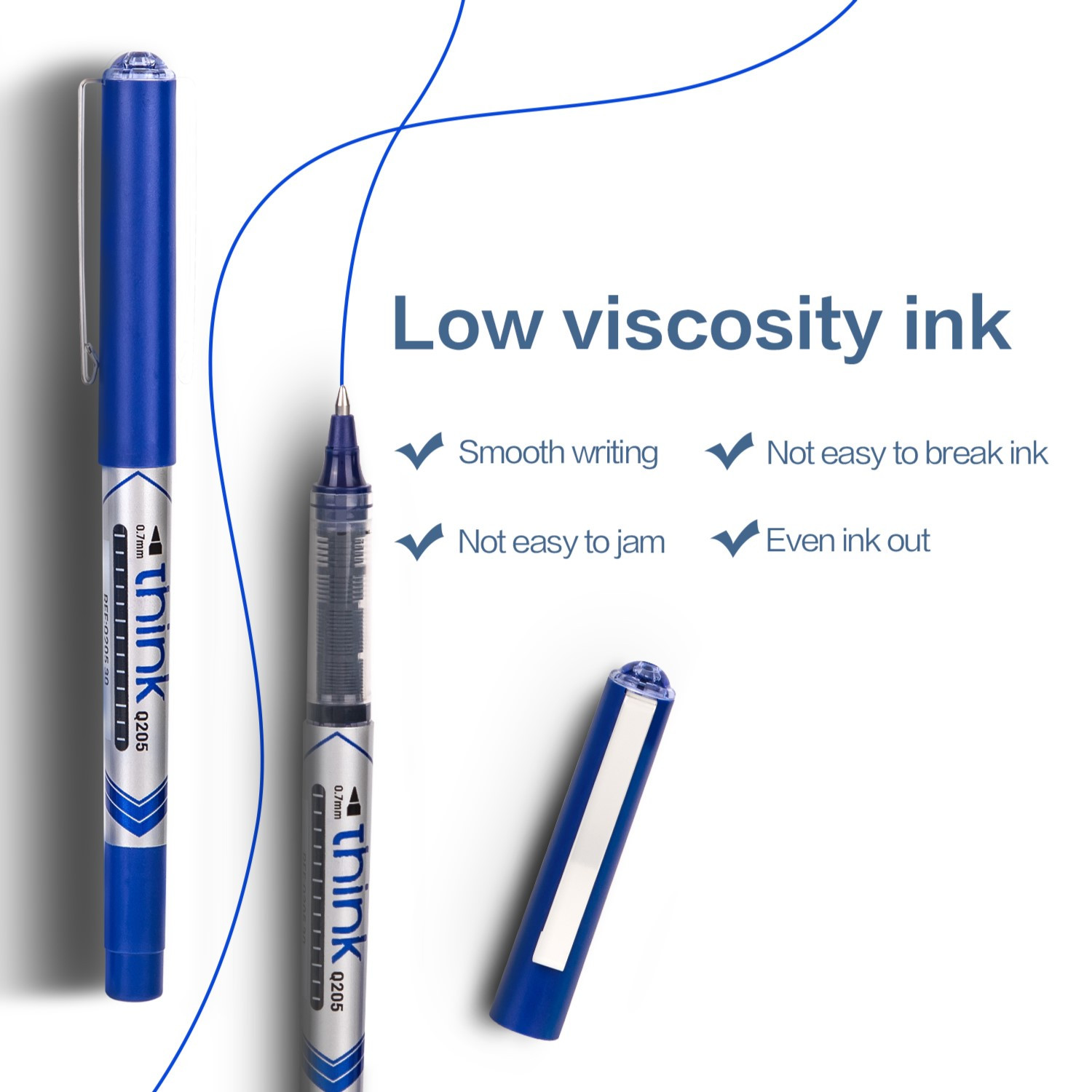 DELI Q20530 THINK ROLLER PEN 0.7MM BLUE DELI Q20530 THINK ROLLER PEN 0.7MM BLUE