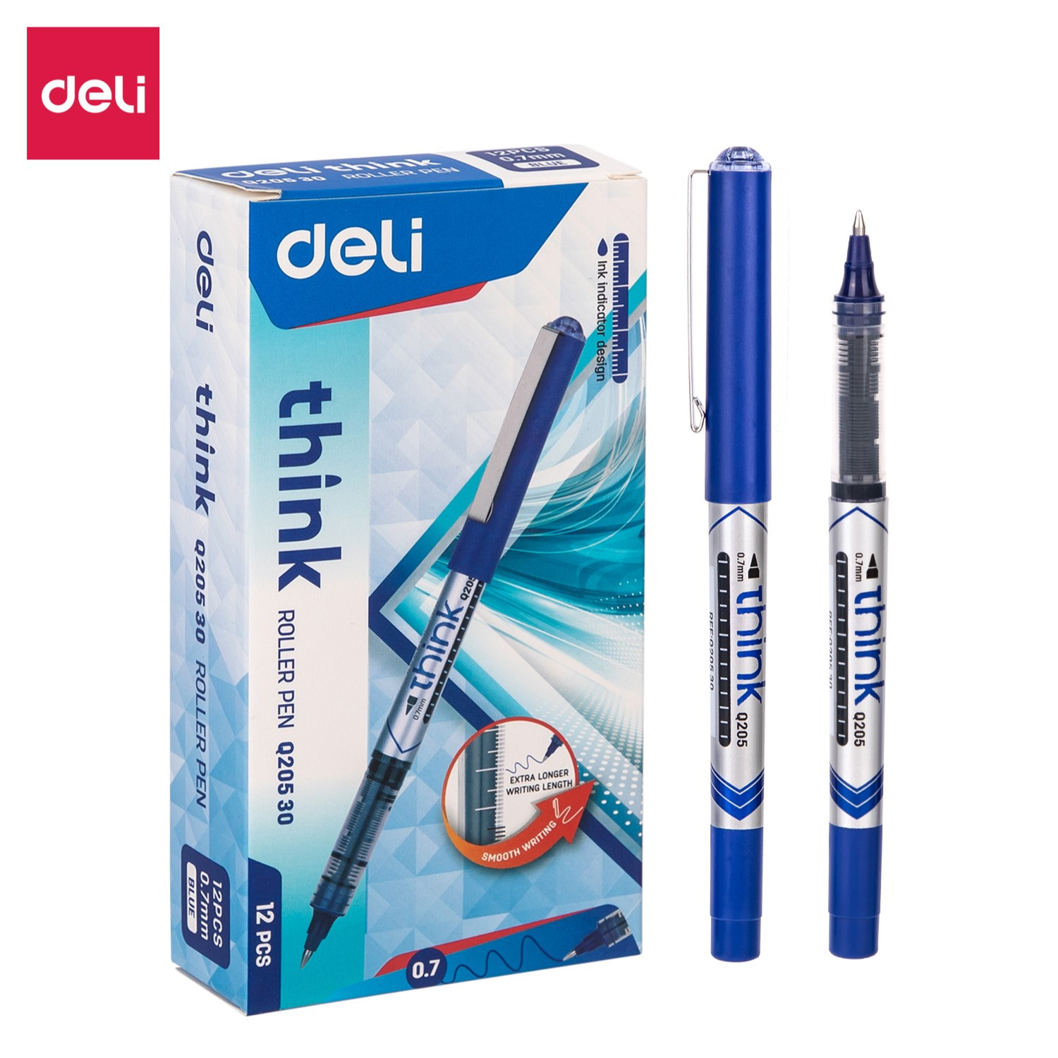 DELI Q20530 THINK ROLLER PEN 0.7MM BLUE DELI Q20530 THINK ROLLER PEN 0.7MM BLUE