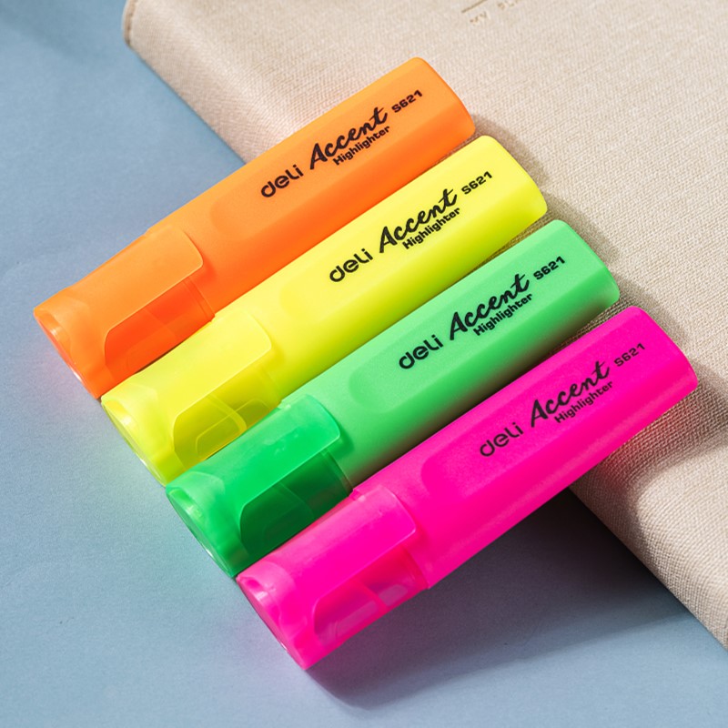 DELI S622 ACCENT HIGHLIGHTER - 4Pcs/Wlt DELI S622 ACCENT HIGHLIGHTER - 4Pcs/Wlt